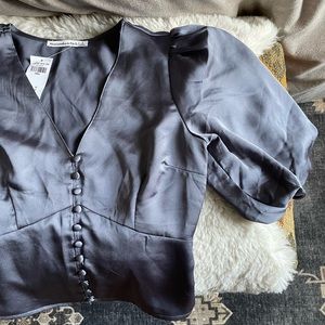 Abercrombie & Fitch Blue Silk crop top